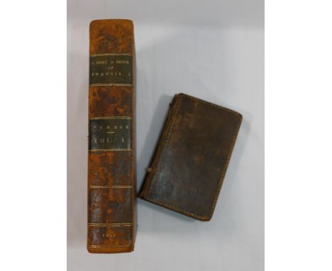 'The Rambler' by Samuel Johnson, published by J Parsons, London, 1793, leather bound, Volume three only, 19.5cm x 9.5cm, and 