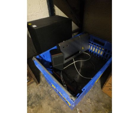 A BOSE SOUND SYSTEM, TURNTABLE & A LARGE BOSE SPEAKER