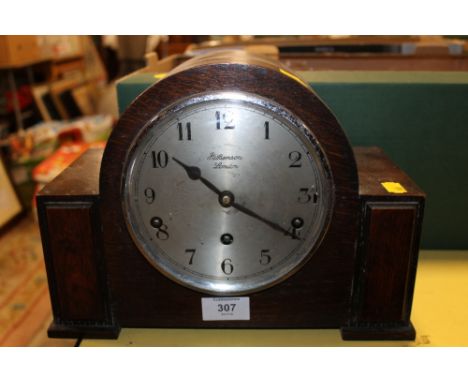 A J W BENSON OAK MANTLE CLOCK