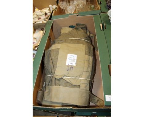 A BOX CONTAINING AN ORIGINAL TIED BUNDLE OF 5 X BRITISH ARMY 1949 PATTERN BATTLEDRESS BLOUSES