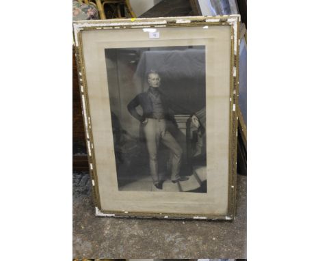 A FRAMED MEZZOTINT BEHIND GLASS - PORTRAIT VISCOUNT SANDON MP AFTER THOMAS HENRY ILLIDGE ENGRAVED GEORGE RAPHAEL WARD 1844