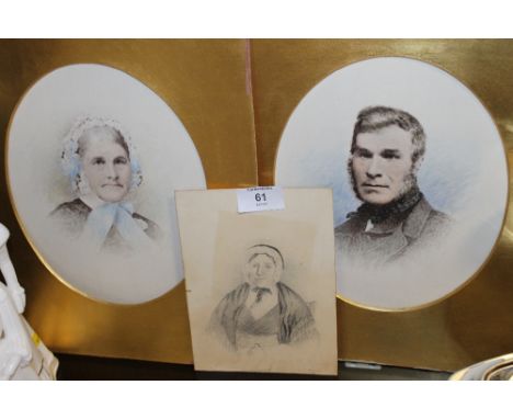 ENGLISH SCHOOL (LATE NINETEENTH CENTURY). Portrait of a lady and gentleman, watercolours on paper, unframed, a pair, 22.5 x 1