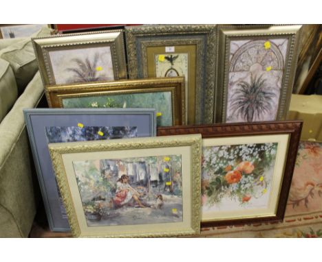 A QUANTITY OF LARGE PICTURES & PRINTS TO INC WATERCOLOURS