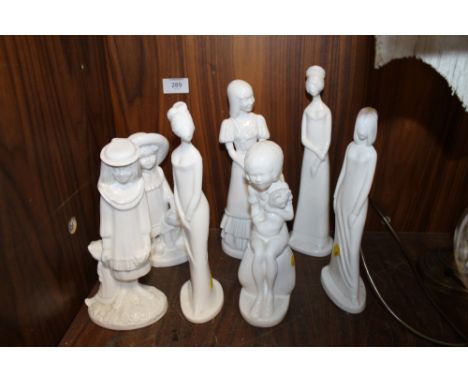SEVEN SPODE 'PAULINE SHORE' FIGURES