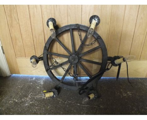 A SMALL CARTWHEEL CHANDELIER