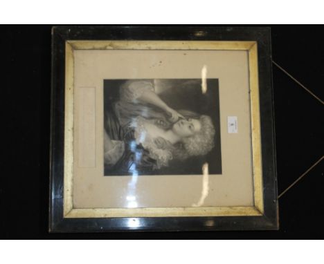 A FRAMED MEZZOTINT BEHIND GLASS - PORTRAIT MRS FITZHERBERT FROM THE ORIGINAL PICTURE IN THE POSSESSION IF EARL FORTESCUE