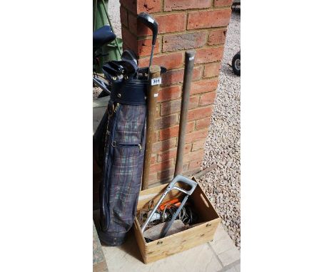 Various tools, gold clubs etc