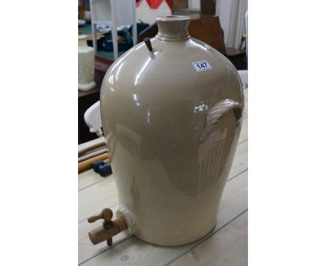 Large stoneware wine flask