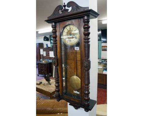 Victorian mahogany working wall clock