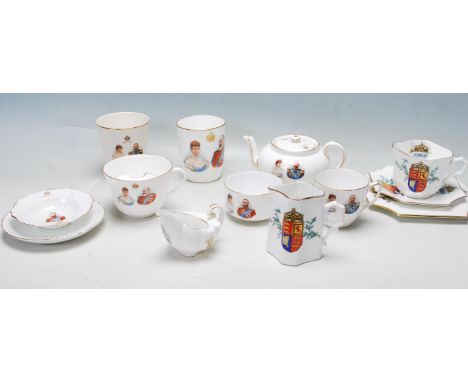 A good collection of 20th century Royal Doulton commemorative bone china to include the coronation of 1911 King Edward VII, Q