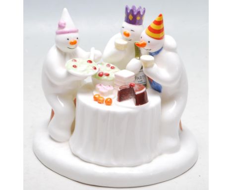 The Snowman - Coalport Characters - a Coalport made ' The Snowman ' Christmas related ceramic figurine ' The Merry Trio '. Li