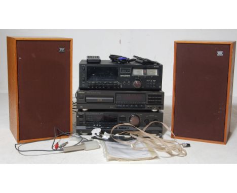 A collection of vintage late 20th century audio Hi Fi stereo equipment comprising of a Technic SA GX130 Stereo Receiver, CD p