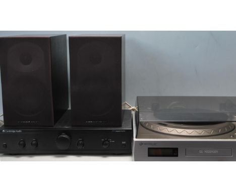 A vintage 20th century music stacking system comprising of a Neostar Electronics model NTCD1V 3 in 1 system ( record player -