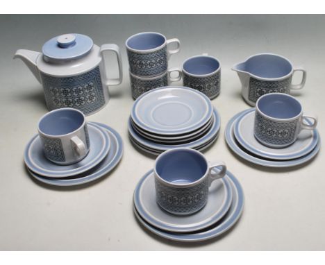 A vintage 20th century ceramic Hornsea “ Tapestry “ tea set comprising of six cups, saucers and cake plate, teapot and creame