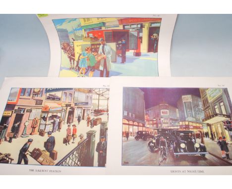 A collection of three vintage classroom posters / educational school posters&nbsp;dating from 1938 from a series created by E