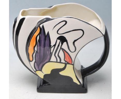 Lorna Bailey - Old Ellgreave Pottery - A vintage ceramic water jug by Lorna Bailey of an Art Deco style having a hand painted