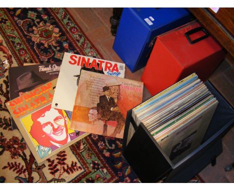 A vinyl LP record collection in three carry cases 