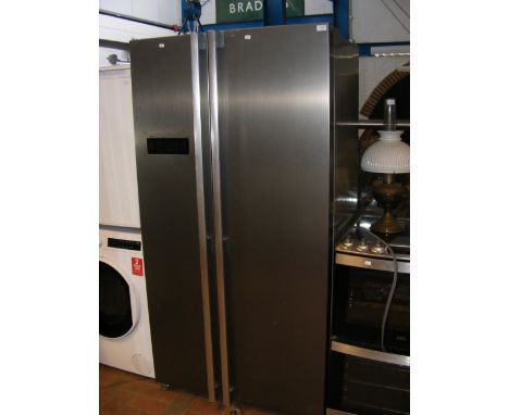 A Kenwood American fridge freezer in silver  CONDITION REPORT Untested but vendor has informed us it is working.Height, 177cm