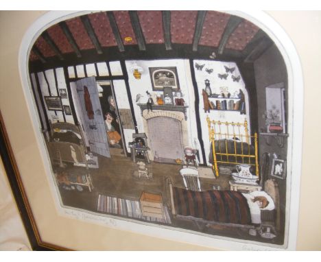 GRAHAM CLARKE - an etching with aquatint entitled 'Are They?' (exhibition proof No. 4/15) - 36cm x 42cm, signed in pencil by 