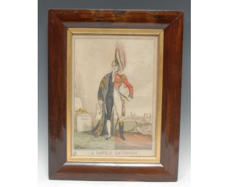 John Fairburn, pub., caricature, A Double Entedre, Patch-work Cabinet No.1, a coloured engraving, 36cm x 24cm, rosewood frame