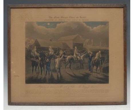 After Henry Alken (1784-1851), a set of four horse racing prints, The First Steeple-Chase on Record, London: Ben. Brookes, Ma