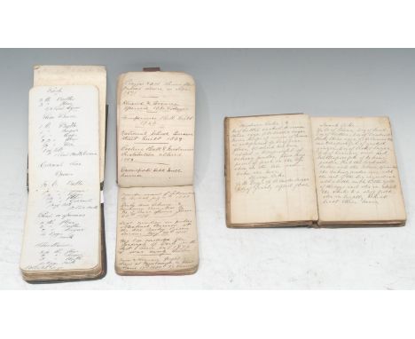 Cookery - Mr Albert Peasly, Receipt Book, May 1874, quarter-filled with food receipts in ink MS, loosely inserted related 19t