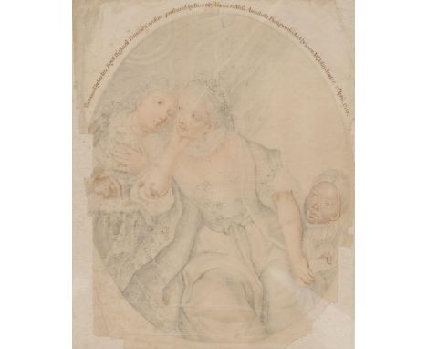 English School (mid-18th century)Portrait with Attendant inscribed Performed by her late Royal Highness Princess Caroline, Pr