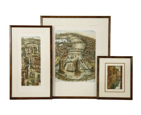 Glynn Thomas (British, b.1946)TOWER BRIDGE;HIDDEN VENICETwo etchings with aquatint in colours, both signed, titled and number