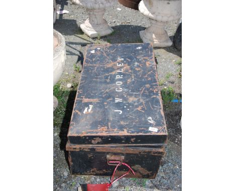 A metal trunk.