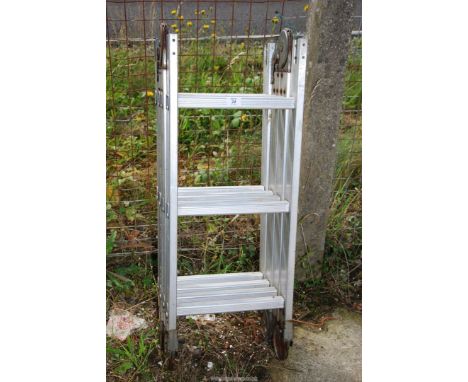 Folding twelve rung aluminium ladder.