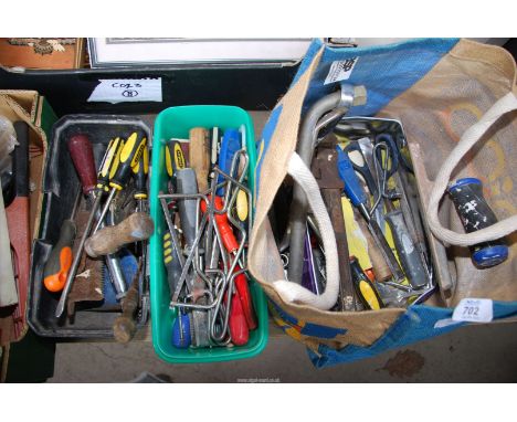 Various woodworking tools - including Chisels, Screwdrivers, etc.