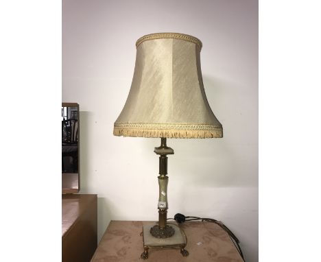 BRASS / ALABASTER TABLE LAMP
