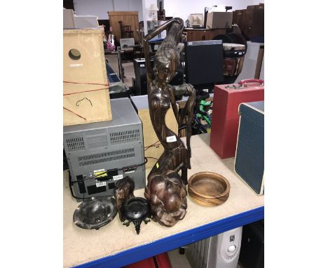 6 x WOODEN CARVED FIGURES