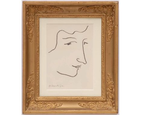 HENRI MATISSE 'Portrait of Colette', original lithograph justification page verso edition 3000, ref Andre Suret, 22cm x 16cm,