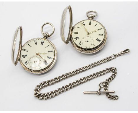 A George IV silver open faced pocket watch, enamel dial with Roman numeral hour markers, subsidiary dial at 6, key wind, move
