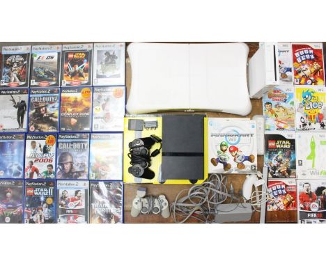 Video Games: A collection of assorted cased video games from Nintendo Wii and PlayStation 2, together with a boxed Playstatio