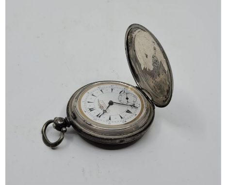 A K.Serkisoff & Co. (Constantinople) Swiss made .800 grade silver hunter pocket watch, signed white dial with black arrow num