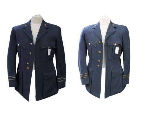 An RAF Wing Commander's jacket x 2; a Merchant Navy jacket and trousers; a red Mess jacket; a black Mess jacket; another Merc