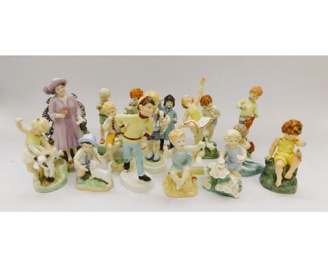 A collection of Royal Worcester figurines to include; Queen Elizabeth II the Queen Mother 100 years large figure, along with 