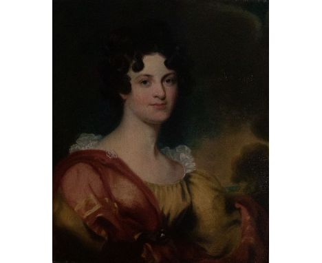 English School (early 19th Century)Portrait of a young Ladyoil on canvas, 84 x 96cm, gilt framed Further details: generally g