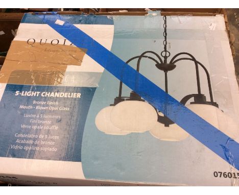 A modern boxed light fitting together with graduated baskets