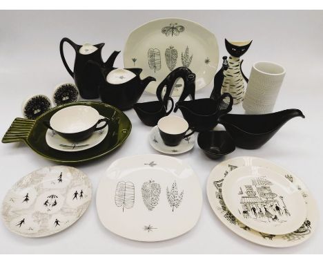 A collection of mid 20th century ceramics - including Midwinter 'Nature Study', Langley etc.