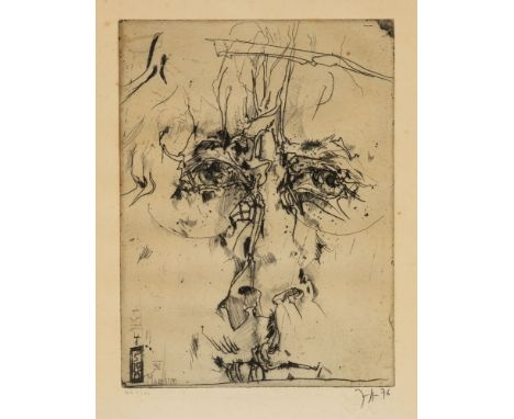 Horst Janssen1929 Hamburg - 1995 Hamburg - "Selbst" - Radierung/Papier. 42/100. 22 x 18,5 cm, 41 x 29 cm (Sichtmaß). Monogr. 
