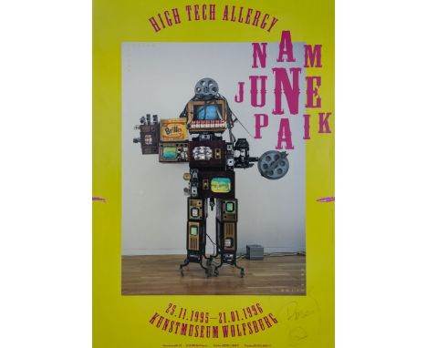 Nam June Paik1932 Seoul - 2006 Miami - Plakat: Nam June Paik - High Tech Allergy" (Kunstmuseum Wolfsburg 1995/1996) - Farboff