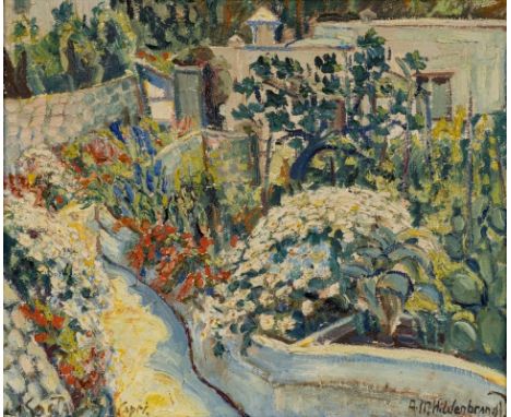 Anneliese HildenbrandtKünstlerin des 20. Jahrhunderts - "La Sosta - Capri" - Öl/Lwd. 49,5 x 60 cm. Sign. r. u.: A. M. Hildenb