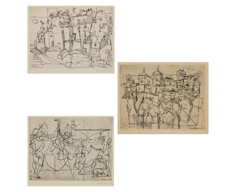 Eduard Bargheer1901 Hamburg - 1979 Hamburg - "Fische am Strand" - Radierung/Papier. 22,9 x 29,9 cm, 34,5 x 46 cm. Sign. und d