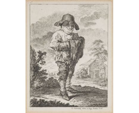 Daniel Nikolaus Chodowiecki1726 Danzig - 1801 Berlin - Der Bauernjunge mit verbundenem Gesichte - Radierung/Papier. 14,5 x 11