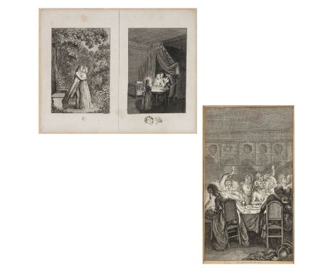 Daniel Nikolaus Chodowiecki1726 Danzig - 1801 Berlin - Zwei Blätter zu Carl Lang`s Almanach für 1796 - Zwei Radierungen/Papie