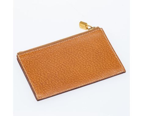 HERMÈS - Geldbörse, Leder Portemonnaie, Karten-Etui - Vintage.Fa. Hermès, Paris. Kleinlederwaren/Kalbsleder. Maße: 7,5 x 11 c