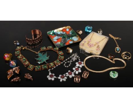 A box of vintage designer costume jewellery. Including Butler &amp; Wilson, Monet, Renoir and Hollywood etc.  